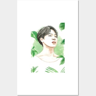 BTS Jimin Park Jimin Nature Plant Watercolour Painting Posters and Art